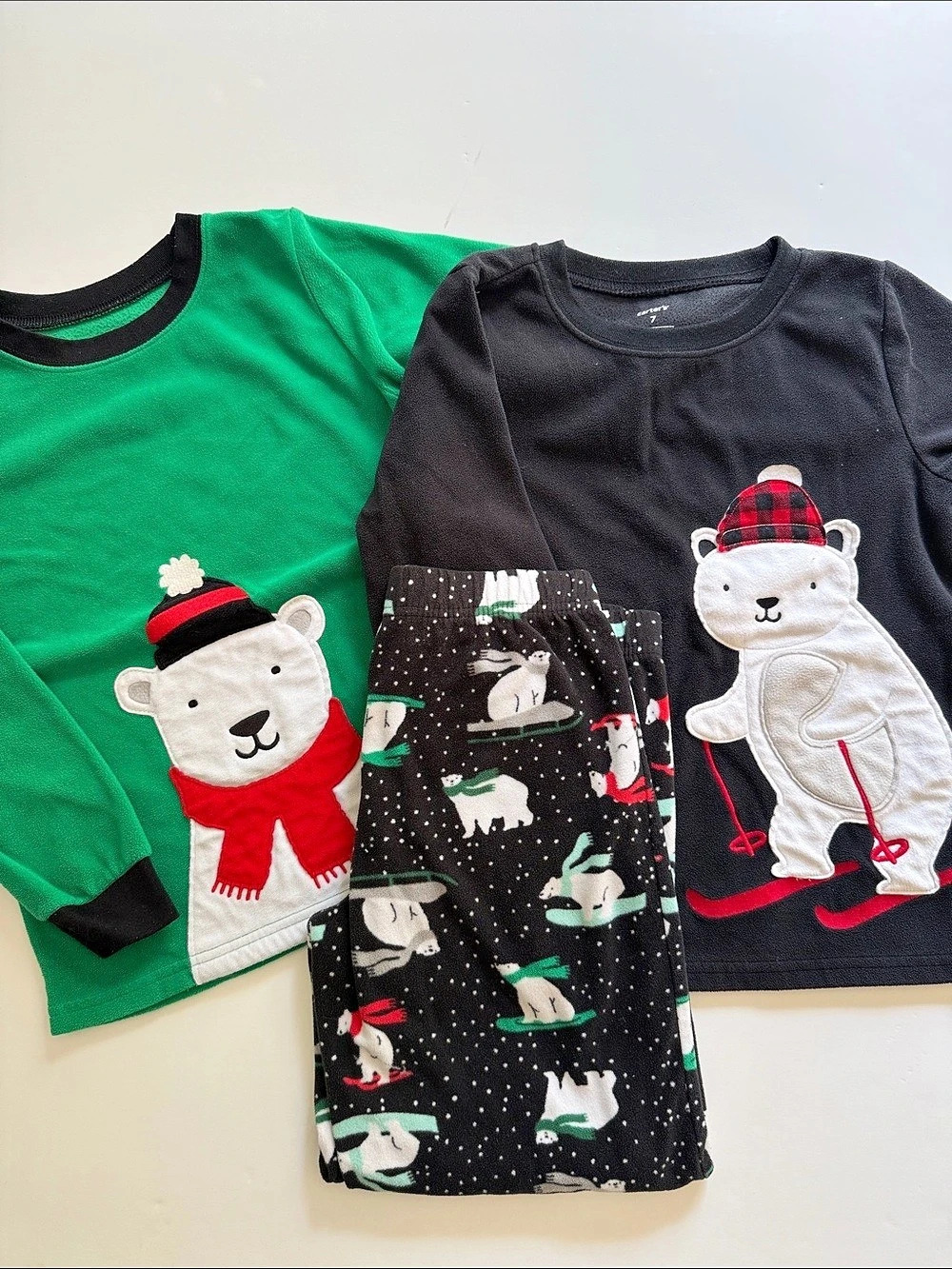 Carter's Polar Bear Skiing Fleece Pajama Set
